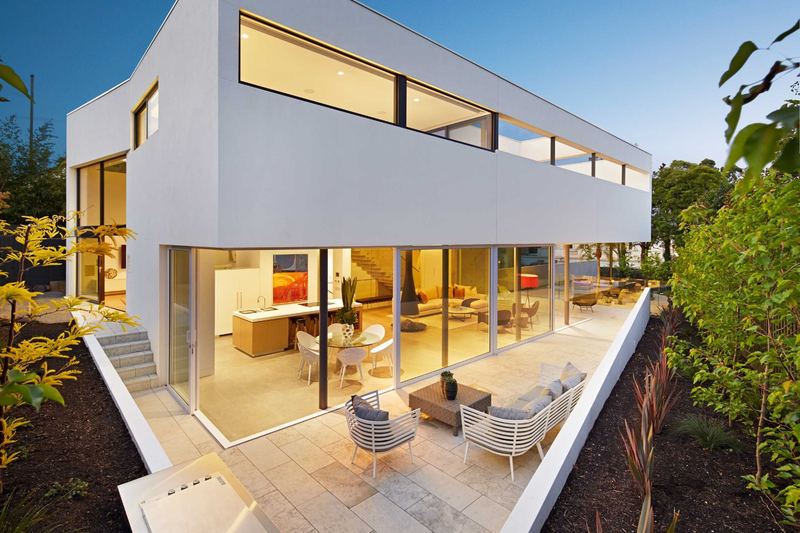 The Architectural Custom — waterfront home with private pontoon